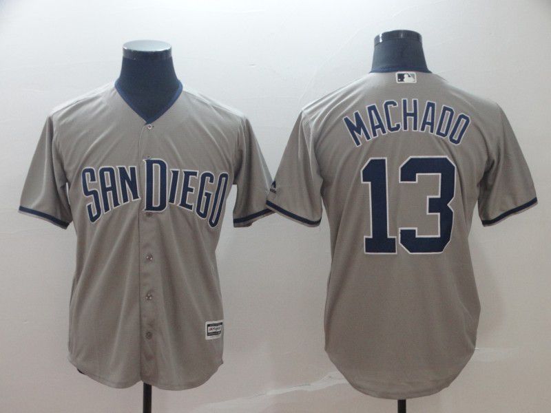 2019 MLB Men San Diego Padres #13 Machado grey game Jerseys